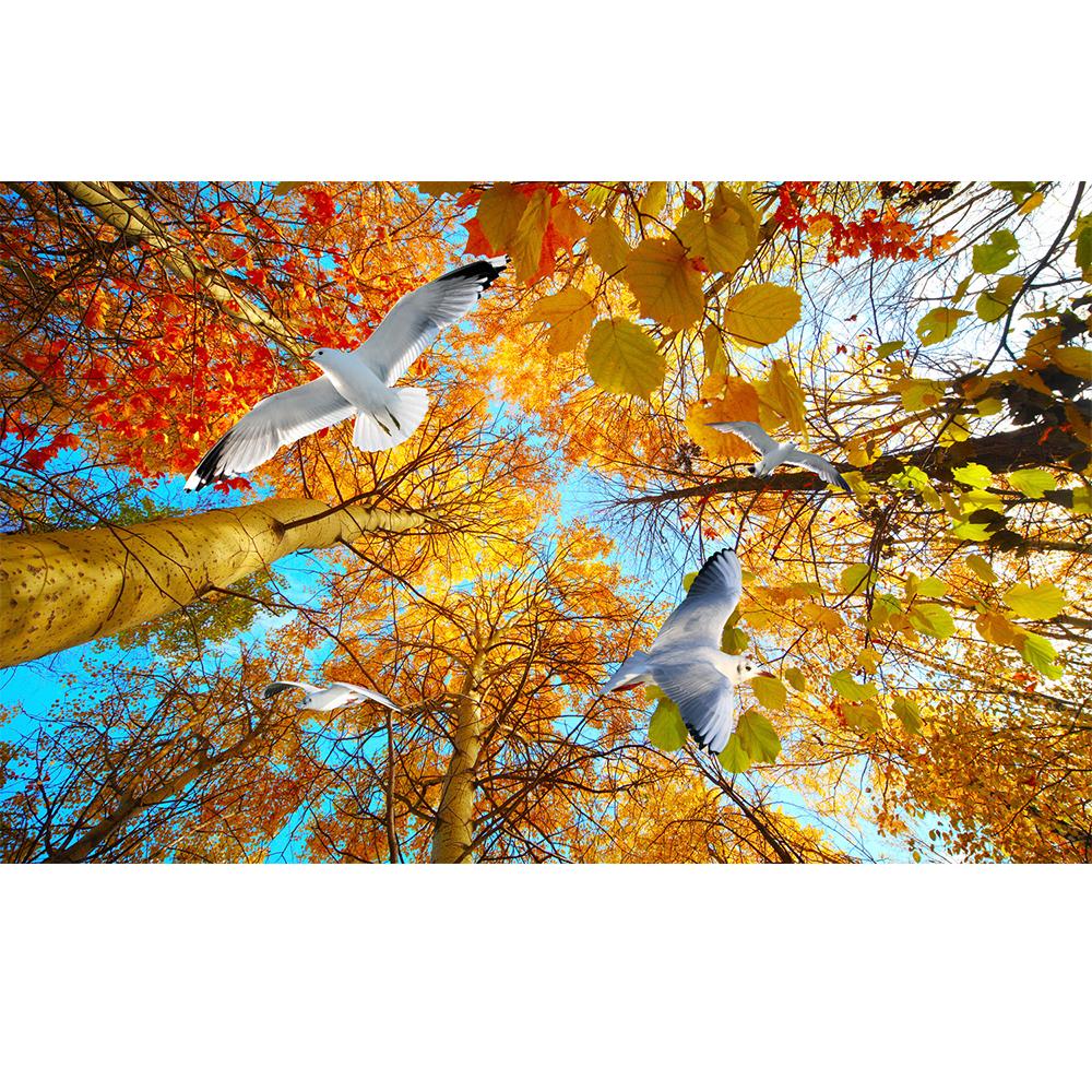 3D потолочные обои осенние листья белые голуби природа пейзаж потолочные фрески для гостиной спальни домашний декор