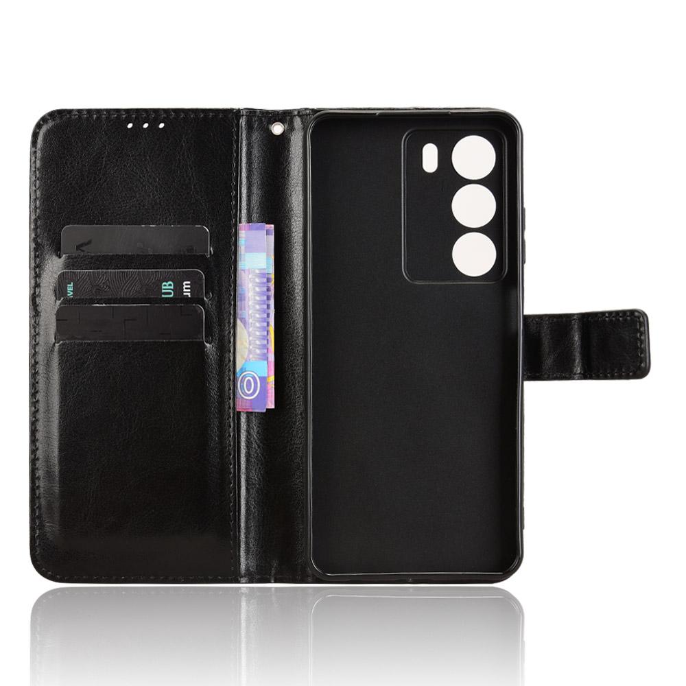 For Realme C73 5G/14x 5G/V70 5G/V70s 5G PU Leather Case with Strap Crazy Horse Texture Phone Wallet Cover