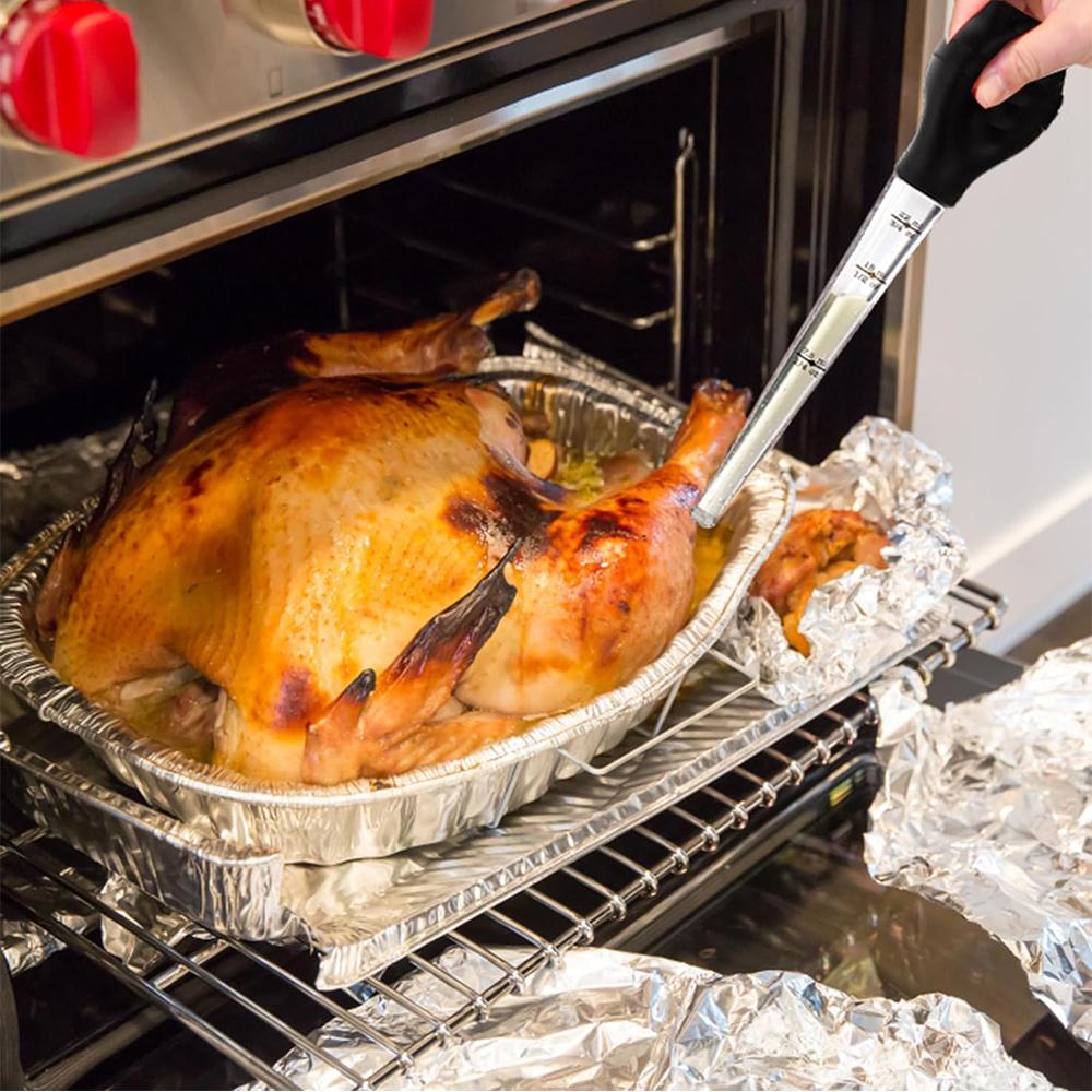 2 Sets Turkey Baster Food Grade Baster Syringe Set for Cooking & Basting