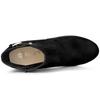 Allegra K Women's Platform Ankle Boots with Side Zipper, Black, Size 23.5cm