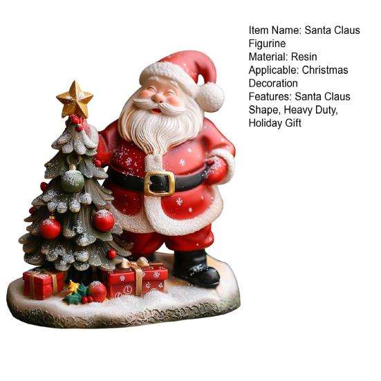 Рождественская статуэтка Санта-Клауса из смолы, стоящая рождественская елка, скульптура, украшение для рабочего стола в офисе, праздничное украшение