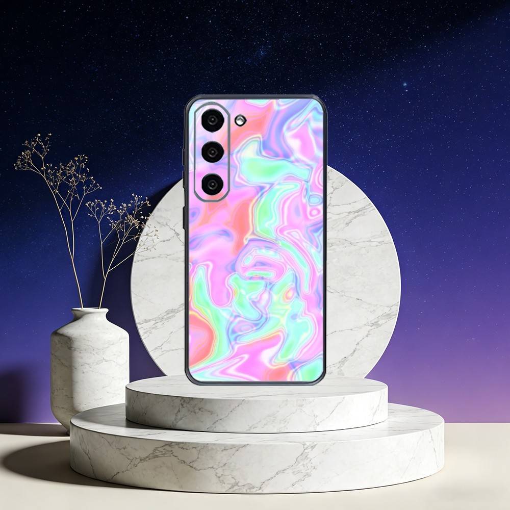 Чехол для телефона в лазерном стиле для Samsung Galaxy A73, A72, A71, A70, A53, A52, A51, Другие, Мягкий черный чехол