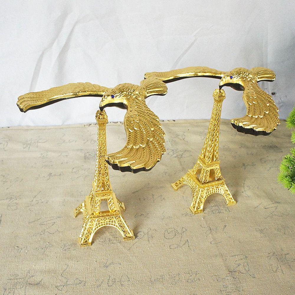 Ornament Eiffel Tower Building Home Office Decor Figurines Charms Balance Eagle