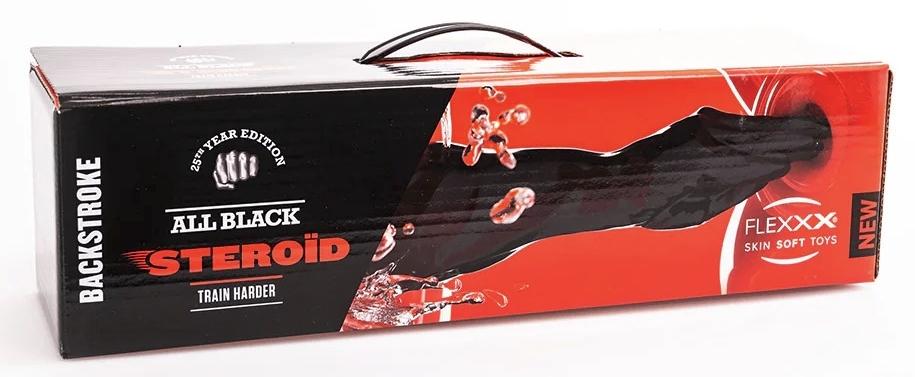 ABS15 Черный стероидный фаллоимитатор на спине, 35 x 11 см