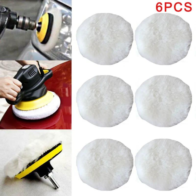 Легко устанавливаемые полировальные насадки, подходящие для 240-мм насадок, для автомобилей и мебели, мягкий шерстяной материал 6 шт.