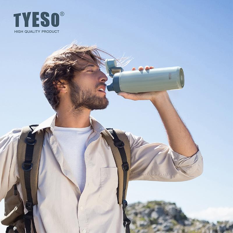 Tyeso Thermos Bottle Stainless Steel Vacuum Flask Travel Cup Outdoor Sports Insulated Leak-Proof Fitness Flask Thermal Mug