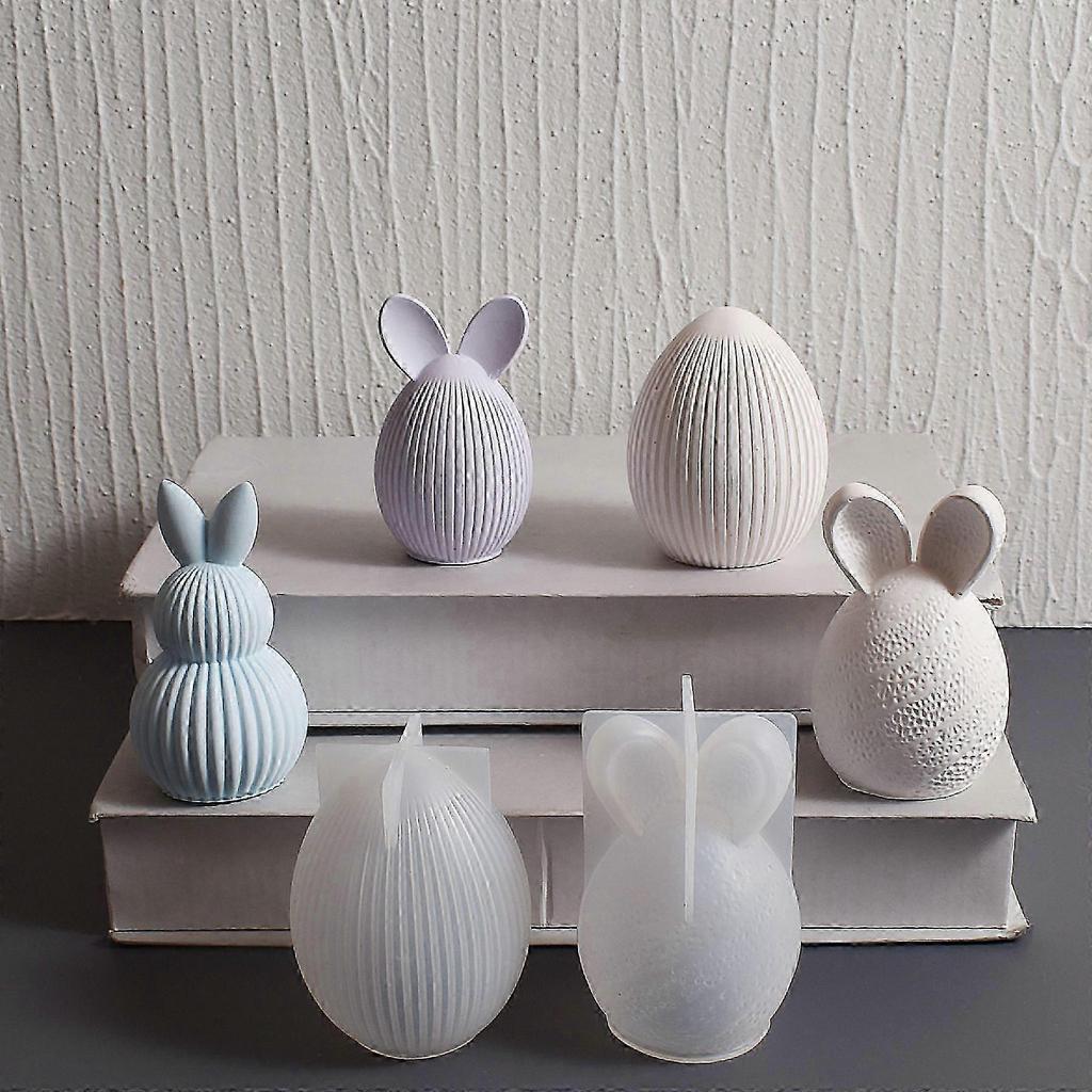 3D Bunny Egg Easter Silicone Mold,DIY Rabbit Candle Molds,Resin Casting Mould for Candle Making Polymer Clay Craft Plaster,Aromatherapy Crafts Moulds
