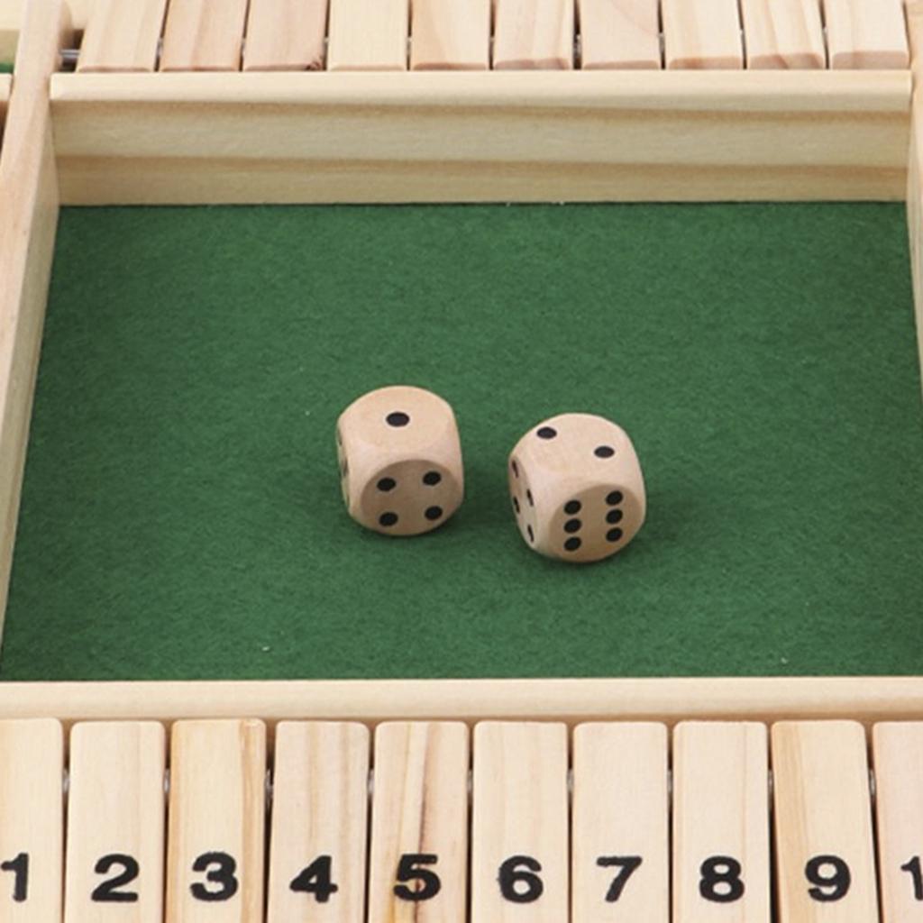Игра в кости "Shut The Box" Настольная игра с кубиками для 2-4 игроков Деревянная настольная игра Занимательная игра с числами от 1 до 10 Игры для путешествий