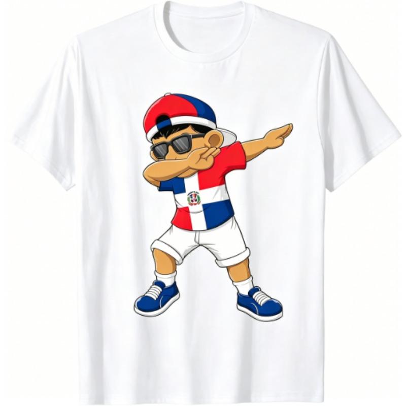 Anime Dominican Boy Pattern Print Kids T-shirt Summer Girls Boys Casual Fashion Tops Kids O-Neck Short Sleeve T-shirt Clothing