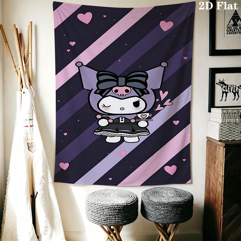 Pink Wall Tapestry Cute Characters Cake Tapestry Fashion Print Background Cloth Wall Covering Decoration Homestay Soft Decoration Tapestry