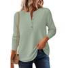 Women Long Sleeve Shirts Fall Clothes Casual Button Up V Neck Tunic Tops Loose Basic Tee