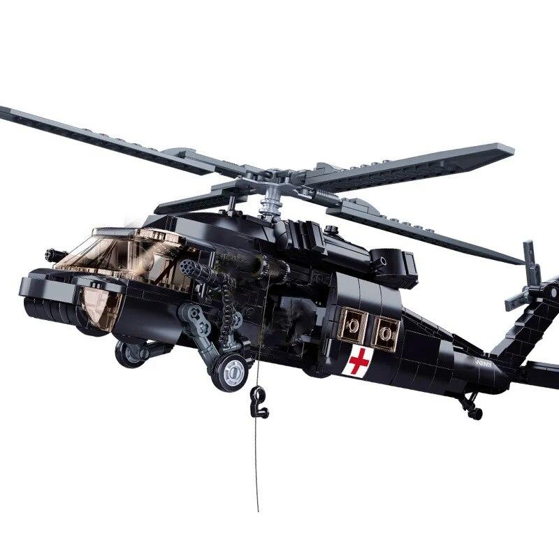 Военная модель времен Второй мировой войны UH-60, коллекция многоцелевых самолетов, орнамент, строительные блоки, кирпичи, игрушки, подарки