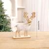 Christmas Tabletop Reindeer Ornament Wooden Silver Stand Holiday Home Decor