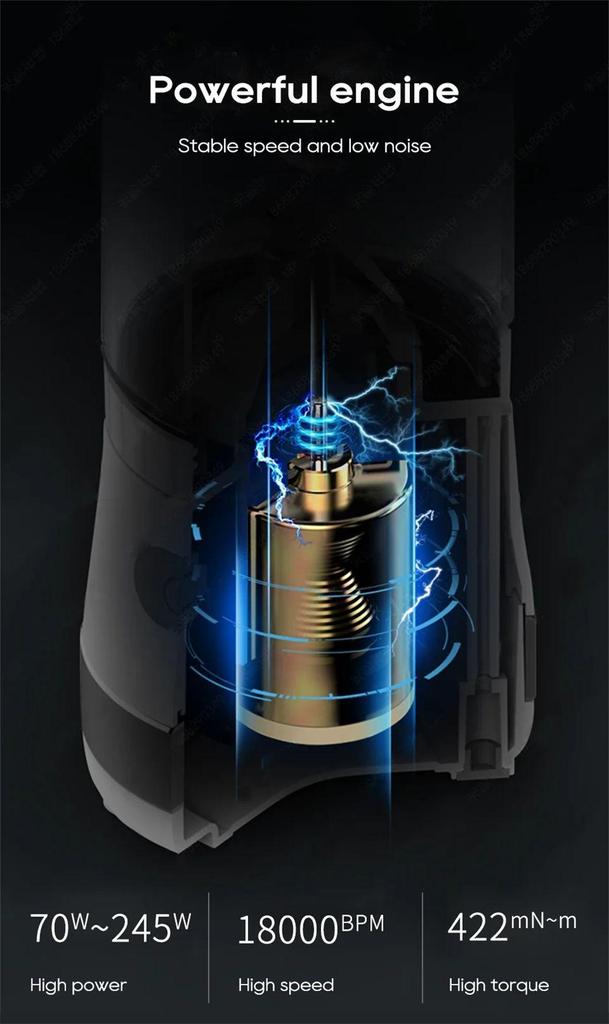 HiBREW G2 3in1 Coffee Grinder, 2000mAh Double Cup, Fruit Mixers Juicers Blender Ice Crusher, for Camping or Journey