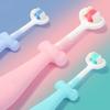 Children Toothbrush with Three-Head Design Cartoon Shape Bright Color Soft Bristles Kids Toothbrush Oral