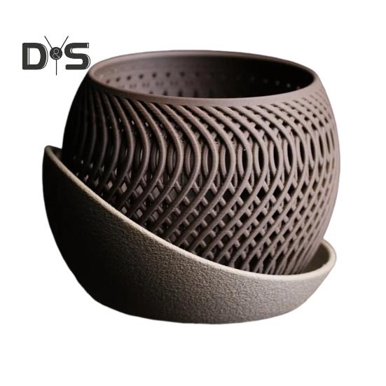 Цветочный горшок, напечатанный на 3D-принтере, легкий цветочный горшок с дренажными отверстиями, кашпо для орхидей с поддоном для комнатных растений, уличного декора для сада и дома