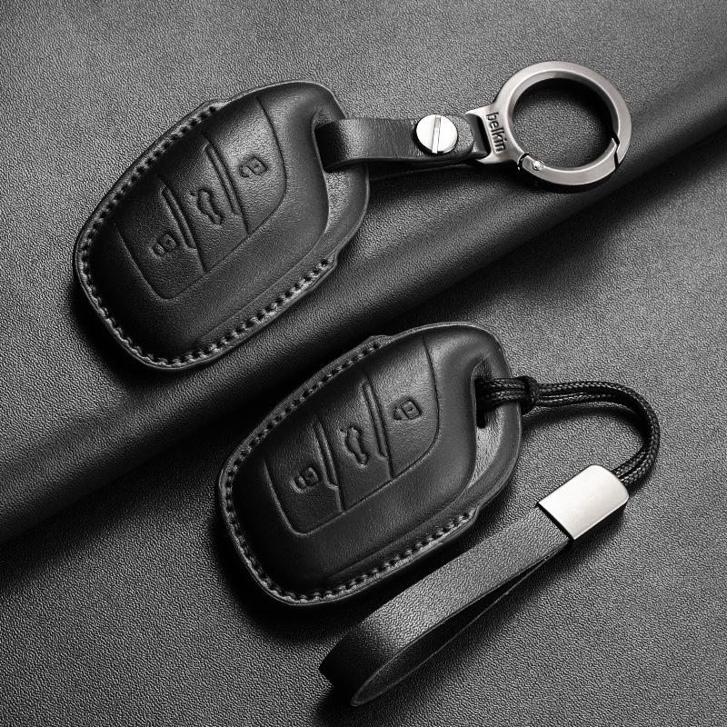 Leather Car Smart Remote Key Case Cover Shell For Roewe RX5 I5 I6 RX3 RX8 ERX5 D6 D7 D5X Durable Anti-Scratch Auto Key Protecter