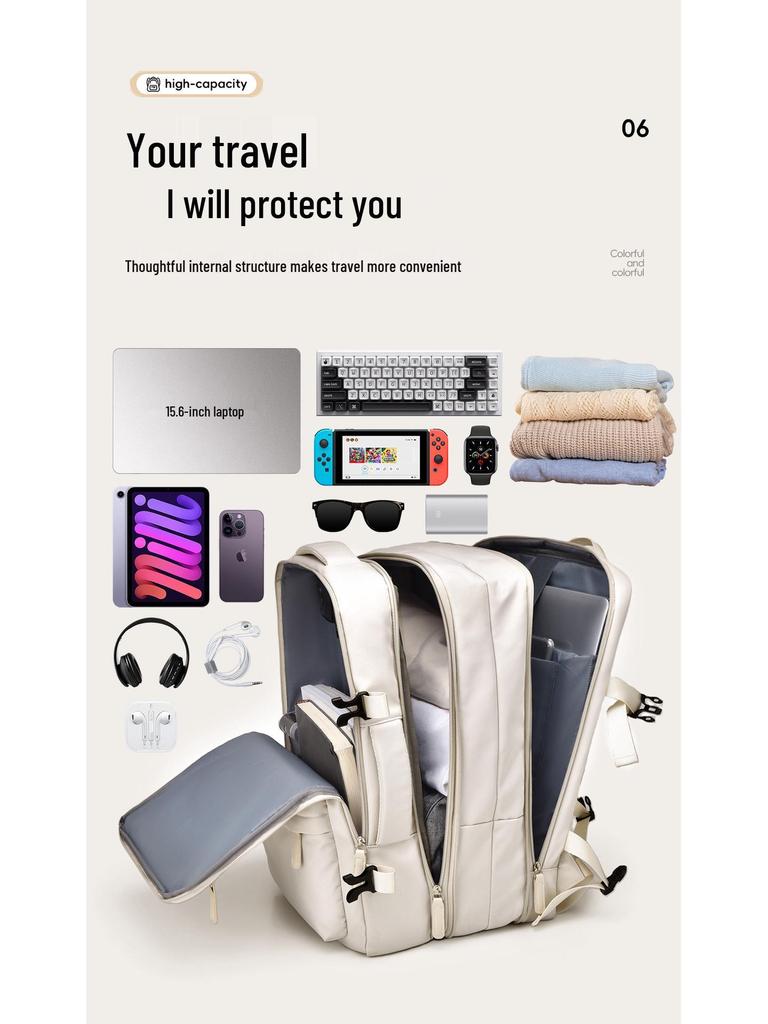 Lightweight, Large-Capacity Multifunctional Travel Backpack for Men & Women - Ideal for Short & Business Trips