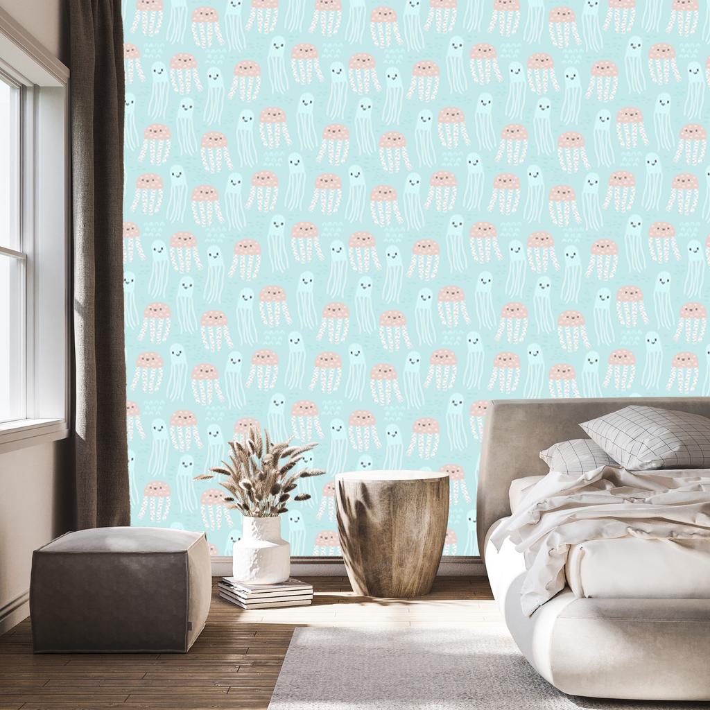 Joyful Scandinavian style wallpaper for living room and bedroom 50x1000