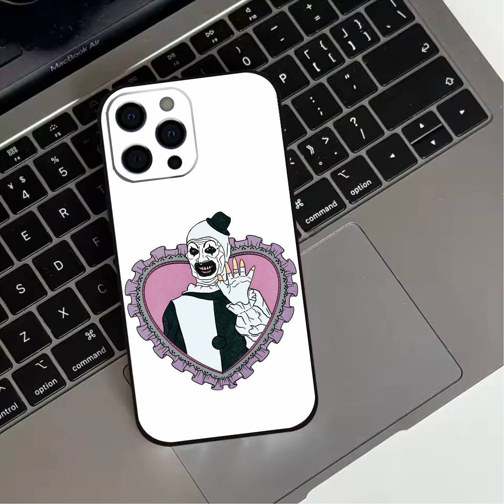 Чехол для телефона Art the Clown horror T-Terrifi для iPhone 17,16,15,14,13,12,11 Plus,Pro Max,XS, Мягкий силиконовый черный чехол