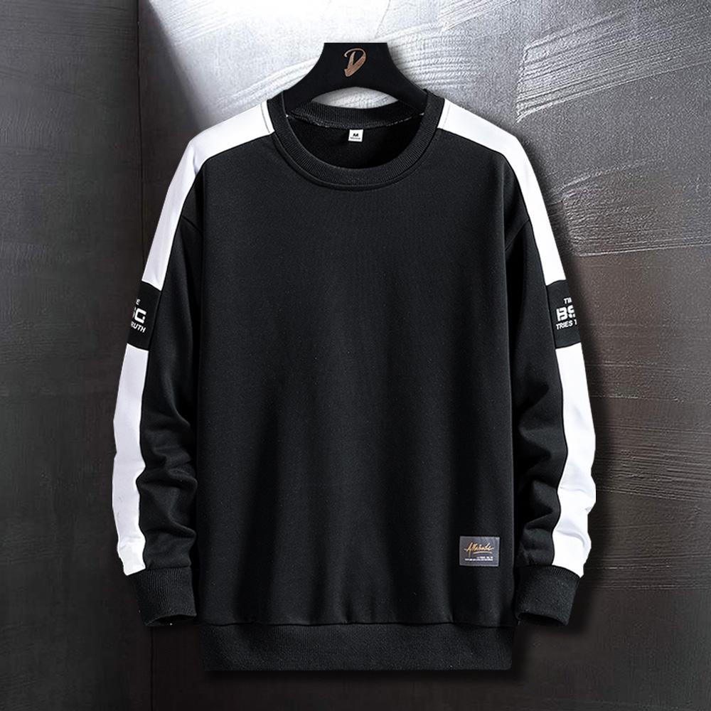 Мужская одежда Весенние толстовки Хип-хоп Боковые полосатые толстовки Мужская уличная одежда Хип-хоп одежда Длинные рукава рубашки Тренд
