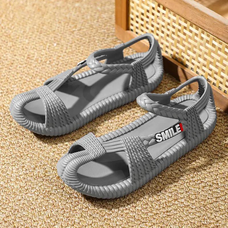 Обувь для мужчин Повседневные мужские сандалии с открытым носком на плоской подошве Новый дизайн 2024 Роскошные дизайнерские нескользящие летние уличные 39 для повседневного использования Стильные Купить