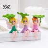 Fairy Garden Decor Miniature Figurines Little Girls Ornaments with Lotus Leaf for Desk Accessory Flower Pot Moss Landscapes Home Shelf Car Delicate