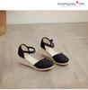 Women's One-Strap Summer Wedge Sandals: Versatile, Solid Color, Buckled, Breathable, High Heel