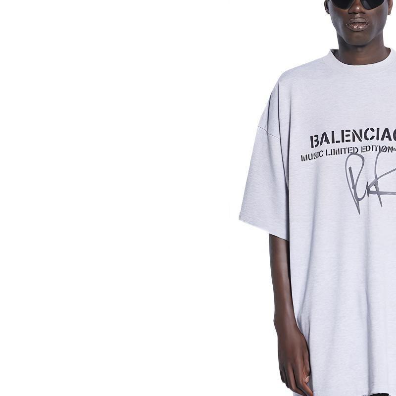 Balenciaga Футболка Свободный крой Мужская Серая 676589TLV571376