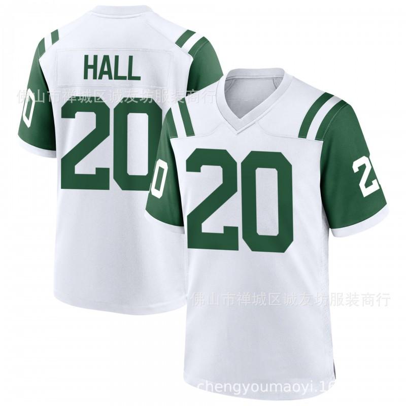 Mens Breece Hall 20 New York Jets White Football Jersey Size S-XXXL