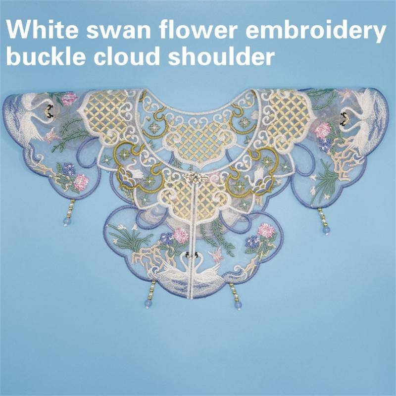 Removable Collar Shawl Yunjian Floral Shawl Chinese Embroidered Collar Decorative Shirt Collar Chinese Aesthetics