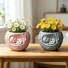 Силиконовая форма для детского рельефного узора Цветочные горшки Crafting из смолы Декоративный контейнер Держатель для украшений 7x9 см