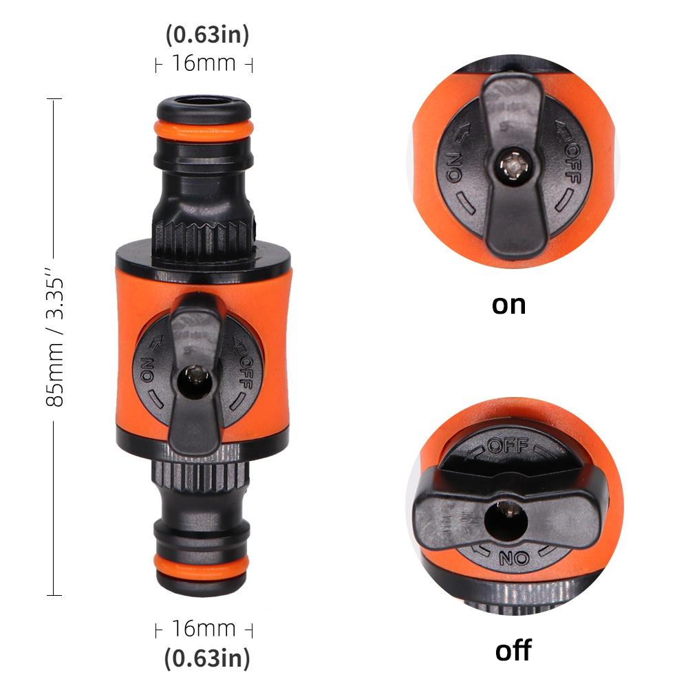 1 шт./2 шт., 16 мм, одинаковый садовый шланг, запорный клапан, пластиковая трубка, адаптер для крана, быстрое соединение для полива, орошения, автомойки