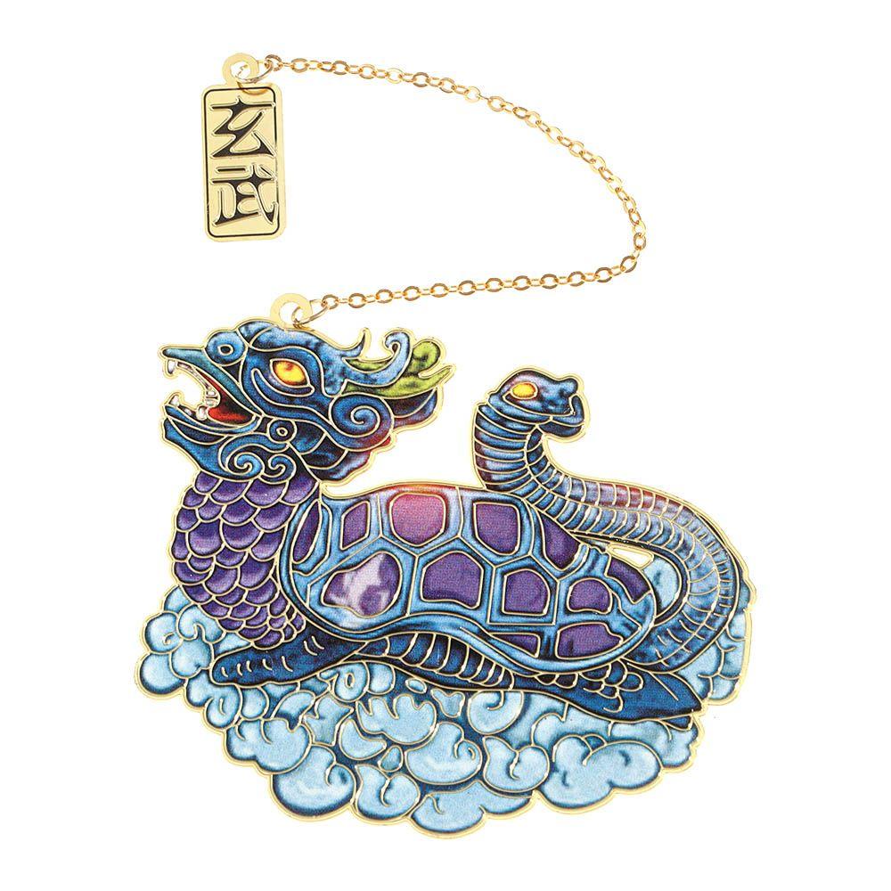 New Chinese Style Retro Mythical Bookmark With Tassel Creative Metal Hollow Dragon Tiger Book Clip Student Gift Office Supplies