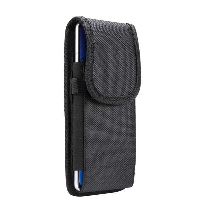 Pour VGO TEL NEW 22 (2022) Étui Housse Ceinture Verticale Cuir Nylon - Noir