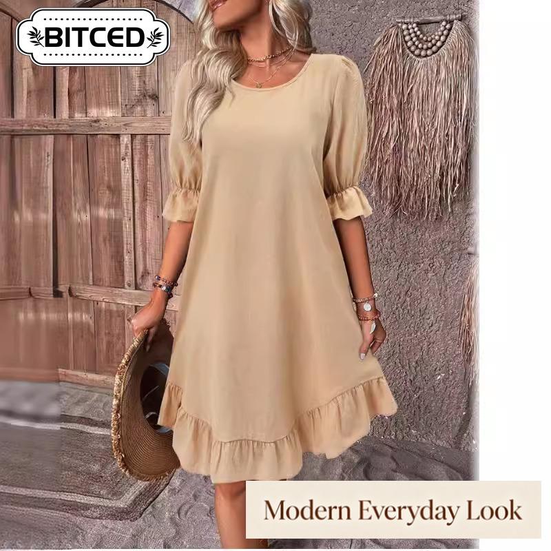 BITCED Женские модные повседневные однотонные блузки и рубашки с короткими рукавами и круглым вырезом с принтом