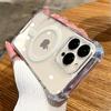 Apple 17ProMax Магнитный прозрачный чехол: iPhone Air Противоударный акриловый чехол с подушками безопасности по углам