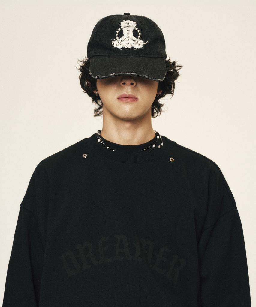 Кепка Kodeu Peaceful Stud Patch Cap_Bk Деним