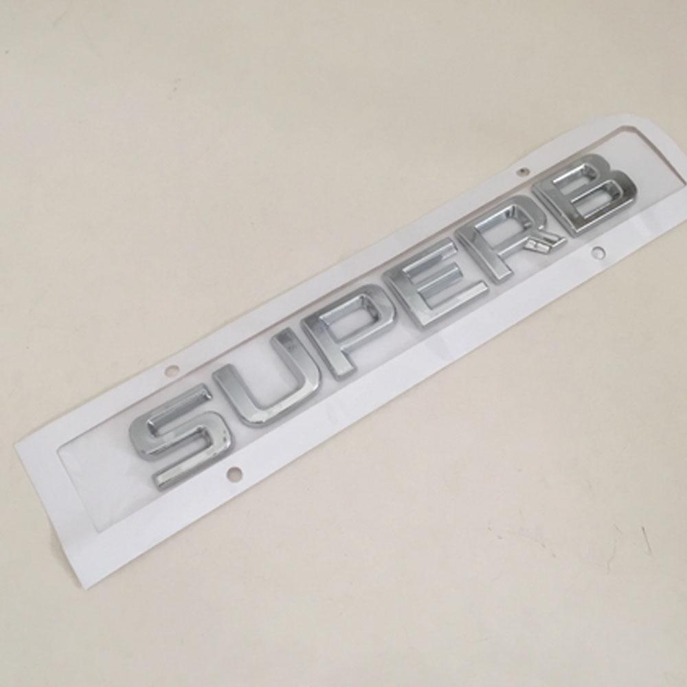 DCLR3 For Skoda Superb Lettering Car Fashion Decorate Flat Badges Superb Emblem Sticker Black Gloss&Silver Accessories New