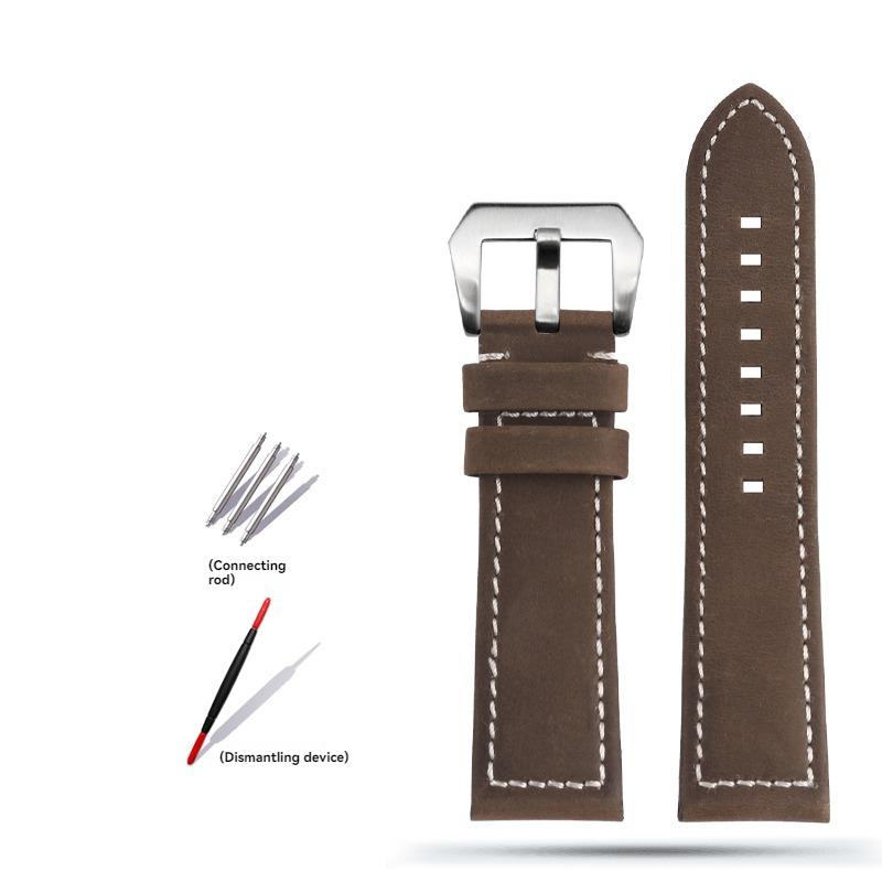 Винтажный ремешок 23 мм для Zenith Pilot 29.2430 Бронзовый Летный Кожаный Ремешок Ретро Матовый Ремень Запасной Браслет Черный Коричневый