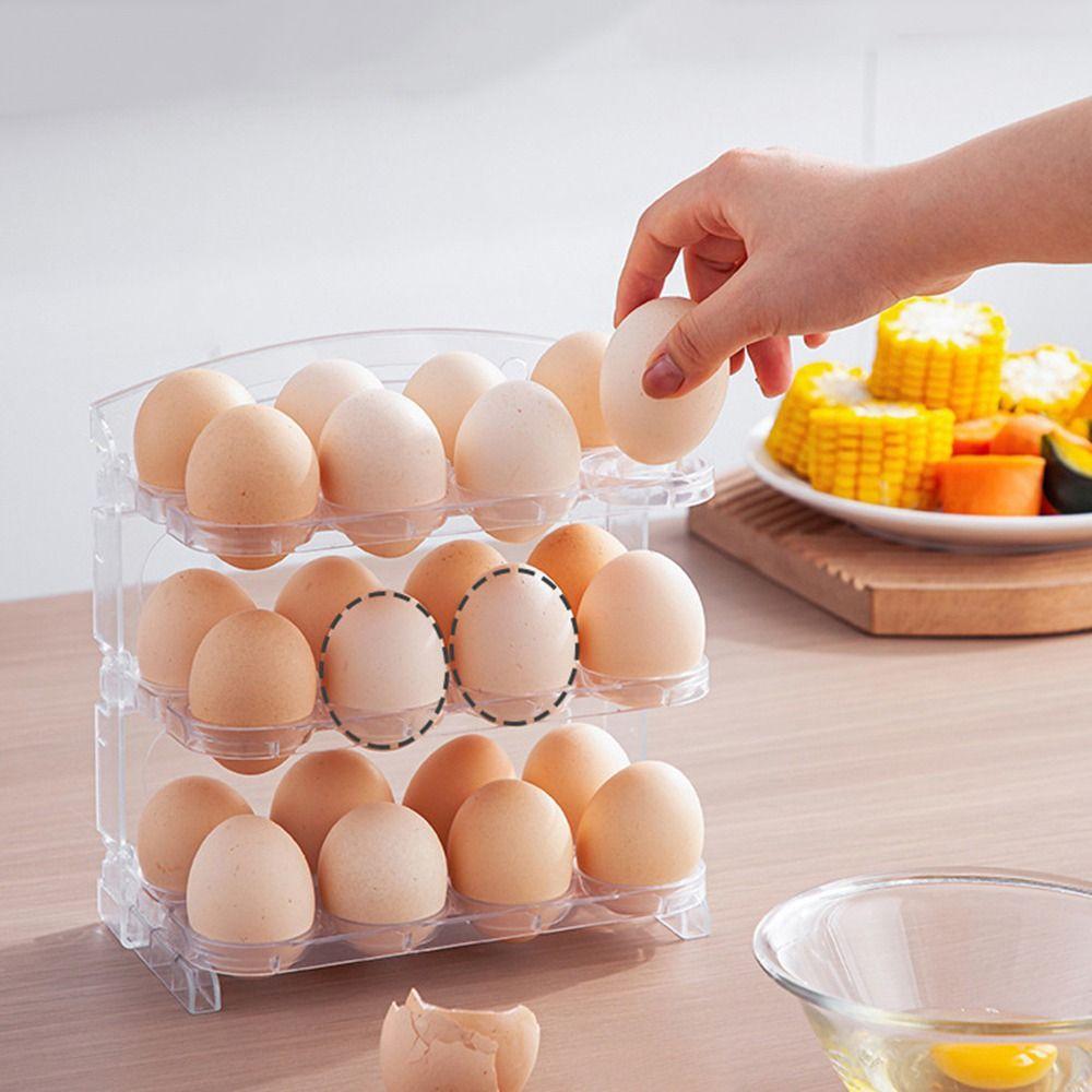 Пластиковые переворачивающиеся контейнеры для яиц, 24-секционный ящик для хранения яиц, 3-слойный складной держатель для яиц, кухня