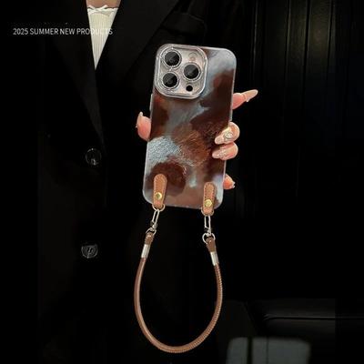 Кофе Шнурок Xiaomi 15sPro Чехол для мобильного телефона Тонкое отверстие Ледниковый узор Пленка для объектива Xiaomi Всесторонняя защита краев Защита от падений