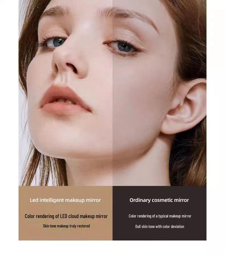2024 Умное облачное зеркало для макияжа с подсветкой: Стильное настольное косметическое зеркало