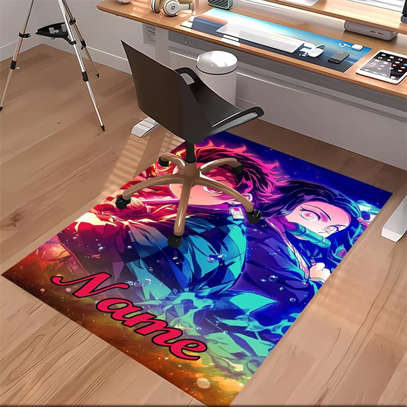 Custom personalization Demon Slayer Tanjiro Kamado Print Area Rug - Soft, Washable Non-Slip Indoor Mat,Living Room,Home&Office Decorative Rug