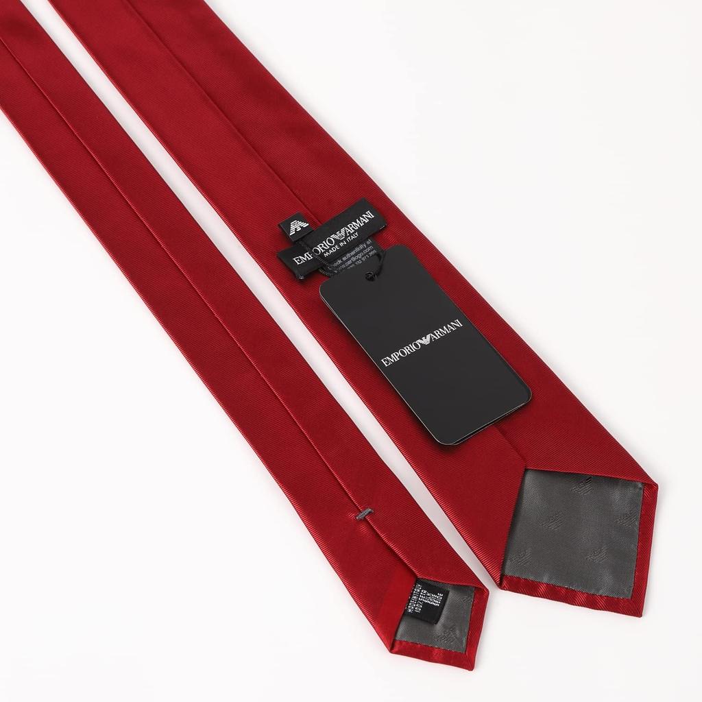 EMPORIO ARMANI Tie AR003 Burgundy Red Woven Horizontal Stripes Pink, Purple, Red, (AR003-09 9P30000174) [Used]