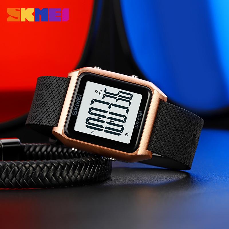 Moment Beauty Fashion Многофункциональные студенческие спортивные часы Водонепроницаемые квадратные часы Модные мужские и женские подростковые электронные часы