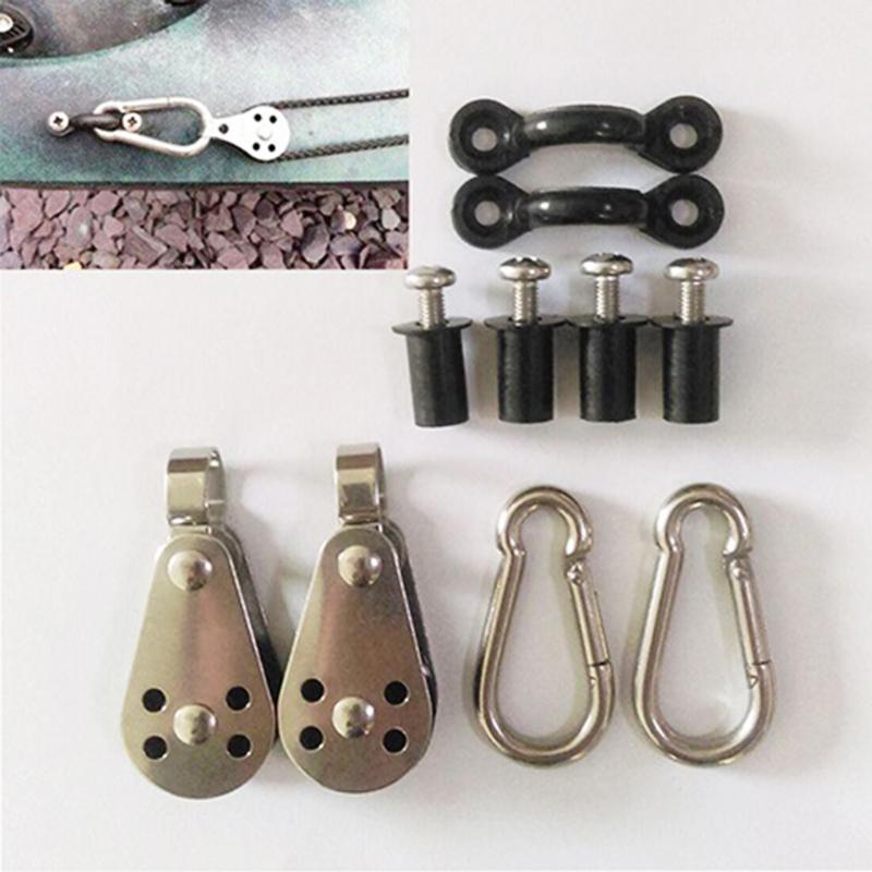 Kayak Canoe  Trolley set Eyes Wellnuts Screws Kayak Accessories Zig  Cleat Rigging-Ring Pulleys -Boat 30Feet
