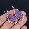 Purpurite Gemstone Handmade Copper Amazing Jewelry Earring For Her
