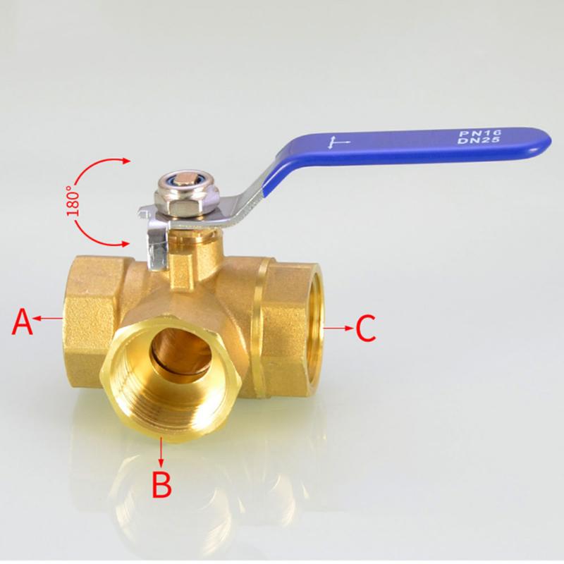 Переключатель шланга, женский, латунный, полнопортовый, Т-образный, L-портовый, 3-ходовой шаровой кран, соединительный адаптер для воды, масла, воздуха, газа