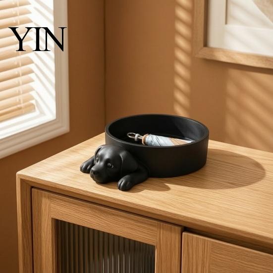 Decorative Storage Box 3D Printed Labrador Dog Tray, Cute Puppy Key Holder Decor, Compact for Small Spaces Shaped Catchall Bowl Entryway Bedroom